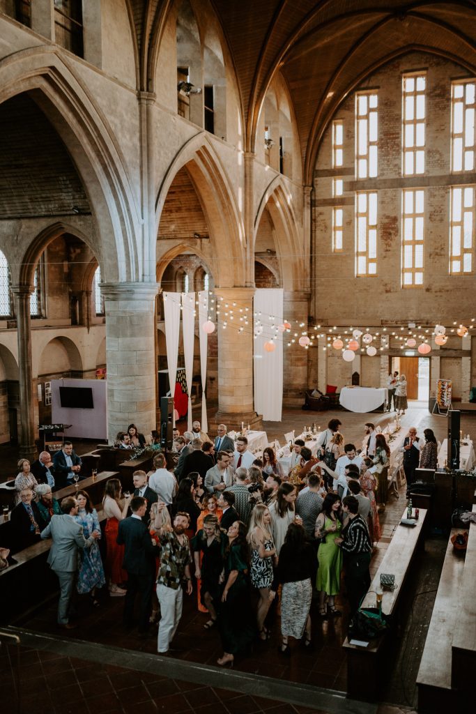 The dance floor full of weddings guests at Left Bank in Leeds.