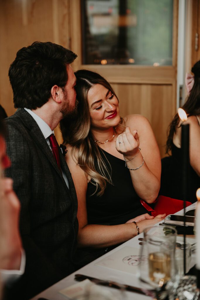 Bridesmaid cries during Manchester wedding at Ducie Street Warehouse.