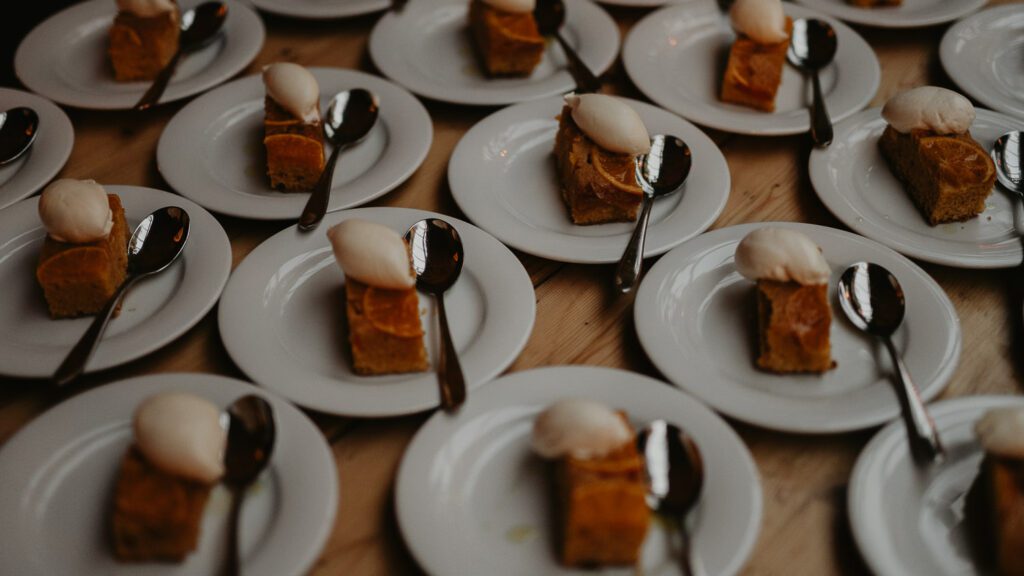 Desserts sit on a table at 100 Barrington.