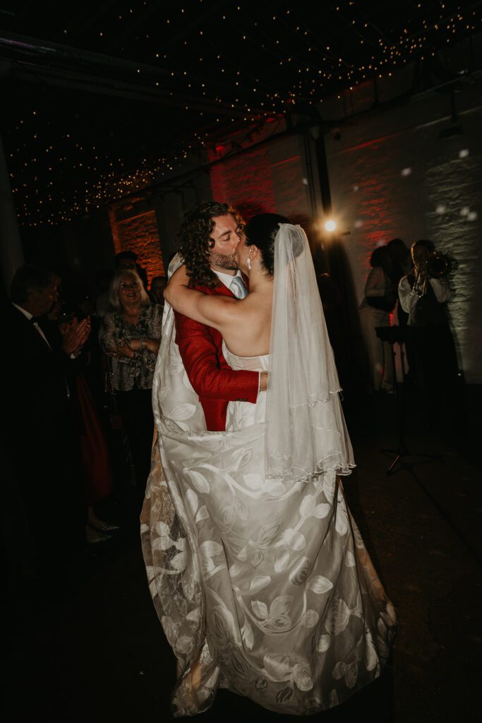 Bride and groom share their first dance at 100 Barrington.