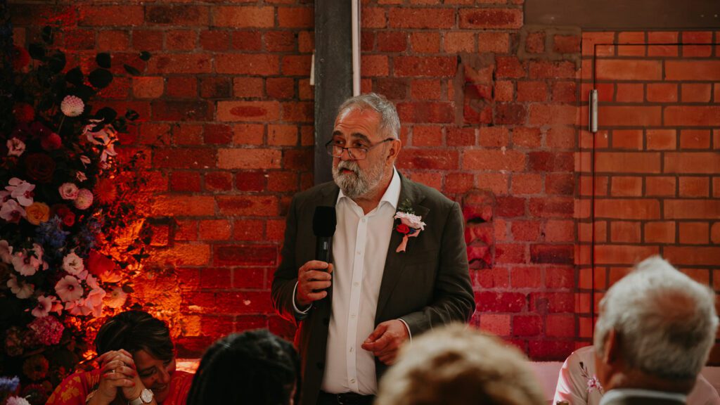 Father of the bride's speech at The Paintworks in Bristol. 
